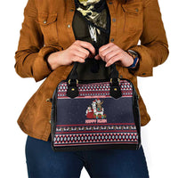 Llama and Snowman Shoulder Handbag with Gifts and Nordic Pattern - Wonder Print Shop