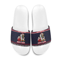 Llama and Snowman Slide Sandals with Gifts and Nordic Pattern - Wonder Print Shop