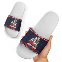 Llama and Snowman Slide Sandals with Gifts and Nordic Pattern - Wonder Print Shop