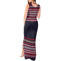 Llama and Snowman Tank Maxi Dress with Gifts and Nordic Pattern - Wonder Print Shop