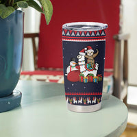 Llama and Snowman Tumbler Cup with Gifts and Nordic Pattern - Wonder Print Shop