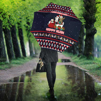Llama and Snowman Umbrella with Gifts and Nordic Pattern - Wonder Print Shop