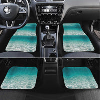 Striped Bass Fishing Car Mats with Underwater Ocean Scene and Teal Water Pattern - Wonder Print Shop
