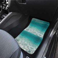 Striped Bass Fishing Car Mats with Underwater Ocean Scene and Teal Water Pattern - Wonder Print Shop