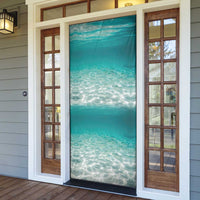 Striped Bass Fishing Door Cover with Underwater Ocean Scene and Teal Water Pattern - Wonder Print Shop