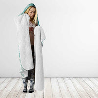 Striped Bass Fishing Hooded Blanket with Underwater Ocean Scene and Teal Water Pattern - Wonder Print Shop