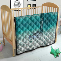 Striped Bass Fishing Quilt with Underwater Ocean Scene and Teal Water Pattern - Wonder Print Shop