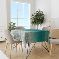 Striped Bass Fishing Tablecloth with Underwater Ocean Scene and Teal Water Pattern - Wonder Print Shop