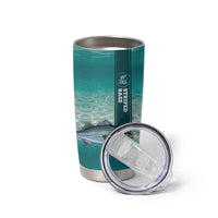 Striped Bass Fishing Tumbler Cup with Underwater Ocean Scene and Teal Water Pattern - Wonder Print Shop
