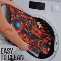 Custom Flaming Skull Bowling Bathroom Set with Fiery Pins and Intense Red Blue Flame Pattern - Wonder Print Shop