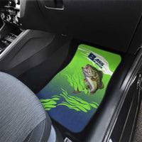 Bass Master Fishing Car Mats with Jumping Largemouth Bass and Green Wave Pattern - Wonder Print Shop
