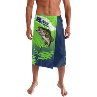 Bass Master Fishing Lavalava with Jumping Largemouth Bass and Green Wave Pattern - Wonder Print Shop