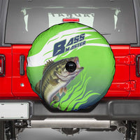 Bass Master Fishing Spare Tire Cover with Jumping Largemouth Bass and Green Wave Pattern - Wonder Print Shop