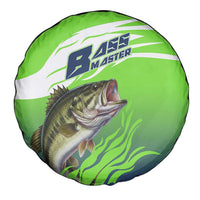 Bass Master Fishing Spare Tire Cover with Jumping Largemouth Bass and Green Wave Pattern - Wonder Print Shop