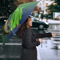 Bass Master Fishing Umbrella with Jumping Largemouth Bass and Green Wave Pattern - Wonder Print Shop