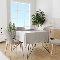 Skeleton Golfer Tablecloth with Tropical Flamingo Leaves Pattern and Colorful Floral Background - Wonder Print Shop