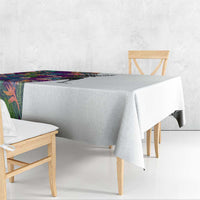 Skeleton Golfer Tablecloth with Tropical Flamingo Leaves Pattern and Colorful Floral Background - Wonder Print Shop