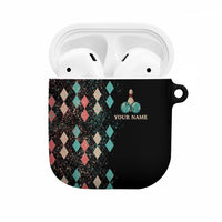 Custom Bowling Balls AirPods Case with Does This Shirt Make My Balls Look Big Quote and Retro Argyle Pattern - Wonder Print Shop
