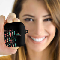 Custom Bowling Balls AirPods Case with Does This Shirt Make My Balls Look Big Quote and Retro Argyle Pattern - Wonder Print Shop