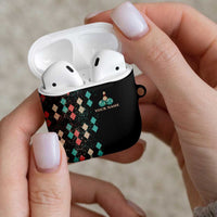 Custom Bowling Balls AirPods Case with Does This Shirt Make My Balls Look Big Quote and Retro Argyle Pattern - Wonder Print Shop