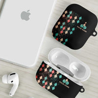 Custom Bowling Balls AirPods Case with Does This Shirt Make My Balls Look Big Quote and Retro Argyle Pattern - Wonder Print Shop