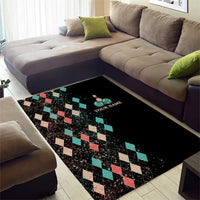 Custom Bowling Balls Area Rug with Does This Shirt Make My Balls Look Big Quote and Retro Argyle Pattern - Wonder Print Shop
