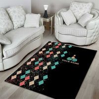 Custom Bowling Balls Area Rug with Does This Shirt Make My Balls Look Big Quote and Retro Argyle Pattern - Wonder Print Shop