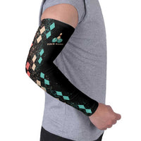 Custom Bowling Balls Arm Sleeves with Does This Shirt Make My Balls Look Big Quote and Retro Argyle Pattern - Wonder Print Shop