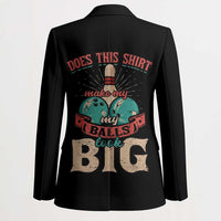 Custom Bowling Balls Blazer with Does This Shirt Make My Balls Look Big Quote and Retro Argyle Pattern - Wonder Print Shop