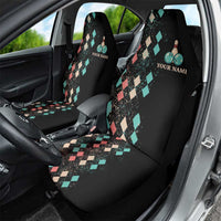 Custom Bowling Balls Car Seat Cover with Does This Shirt Make My Balls Look Big Quote and Retro Argyle Pattern - Wonder Print Shop