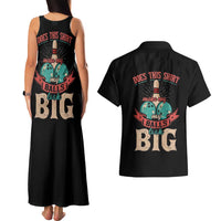 Custom Bowling Balls Couples Matching Tank Maxi Dress and Hawaiian Shirt with Does This Shirt Make My Balls Look Big Quote and Retro Argyle Pattern - Wonder Print Shop