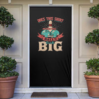 Bowling Balls Door Cover with Does This Shirt Make My Balls Look Big Quote and Retro Argyle Pattern - Wonder Print Shop