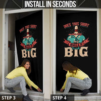 Bowling Balls Door Cover with Does This Shirt Make My Balls Look Big Quote and Retro Argyle Pattern - Wonder Print Shop