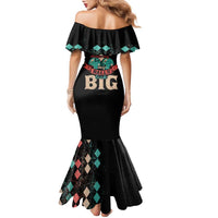 Custom Bowling Balls Family Matching Mermaid Dress and Hawaiian Shirt with Does This Shirt Make My Balls Look Big Quote and Retro Argyle Pattern - Wonder Print Shop