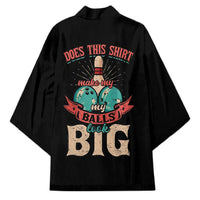 Custom Bowling Balls Kimono with Does This Shirt Make My Balls Look Big Quote and Retro Argyle Pattern - Wonder Print Shop