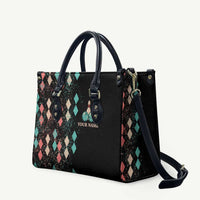 Custom Bowling Balls Leather Bag with Does This Shirt Make My Balls Look Big Quote and Retro Argyle Pattern - Wonder Print Shop
