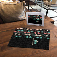 Custom Bowling Balls Puzzle with Does This Shirt Make My Balls Look Big Quote and Retro Argyle Pattern - Wonder Print Shop