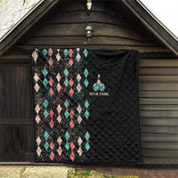 Custom Bowling Balls Quilt with Does This Shirt Make My Balls Look Big Quote and Retro Argyle Pattern - Wonder Print Shop