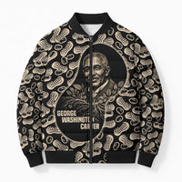 George Washington Carver Bomber Puffer Jacket Peanut From Soil Comes Knowledge Quote and Agricultural Roots - Wonder Print Shop