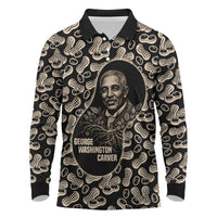George Washington Carver Long Sleeve Polo Shirt Peanut From Soil Comes Knowledge Quote and Agricultural Roots - Wonder Print Shop