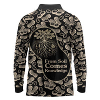 George Washington Carver Long Sleeve Polo Shirt Peanut From Soil Comes Knowledge Quote and Agricultural Roots - Wonder Print Shop