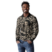 George Washington Carver Long Sleeve Polo Shirt Peanut From Soil Comes Knowledge Quote and Agricultural Roots - Wonder Print Shop