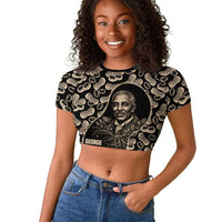 George Washington Carver Raglan Cropped T shirt Peanut From Soil Comes Knowledge Quote and Agricultural Roots - Wonder Print Shop