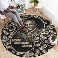 George Washington Carver Round Carpet Peanut From Soil Comes Knowledge Quote and Agricultural Roots - Wonder Print Shop