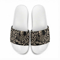 George Washington Carver Slide Sandals Peanut From Soil Comes Knowledge Quote and Agricultural Roots - Wonder Print Shop