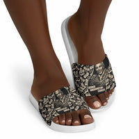George Washington Carver Slide Sandals Peanut From Soil Comes Knowledge Quote and Agricultural Roots - Wonder Print Shop
