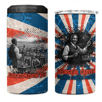 George Washington Carver 4 in 1 Can Cooler Tumbler with Science Teaching Scene, Education Is the Key Quote - Wonder Print Shop