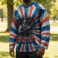 George Washington Carver Hockey Jersey with Science Teaching Scene, Education Is the Key Quote - Wonder Print Shop