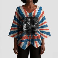 George Washington Carver Kimono Sleeve Blouse with Science Teaching Scene, Education Is the Key Quote - Wonder Print Shop