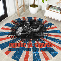 George Washington Carver Round Carpet with Science Teaching Scene, Education Is the Key Quote - Wonder Print Shop